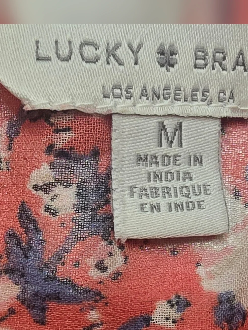 Lucky Brabd Floral Flutter Sleeve Blouse Size M - Picture 5 of 6